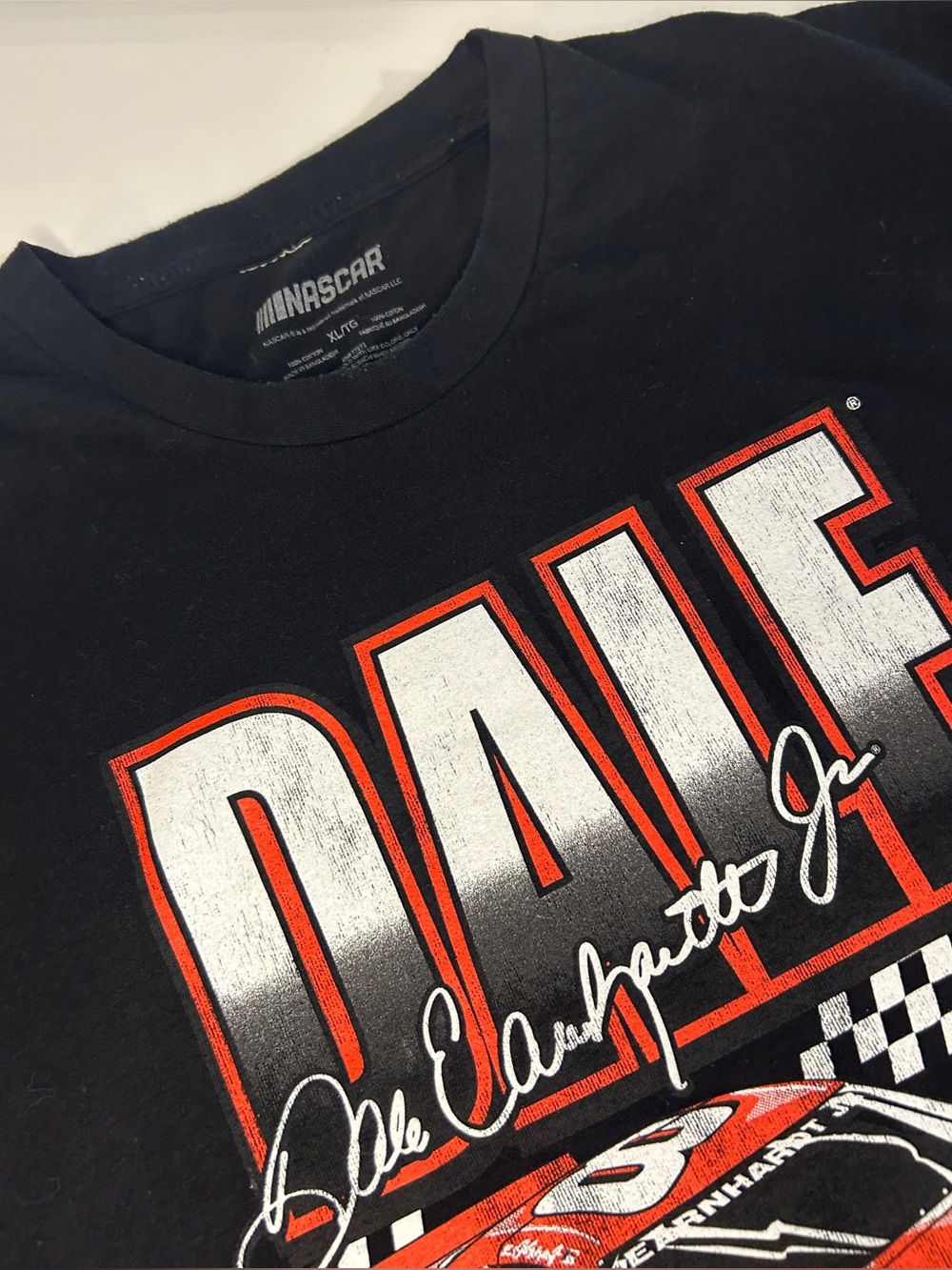 NASCAR Dale Earnhardt Jr #8 Budweiser Big Print T-Shirt Vintage XL Black